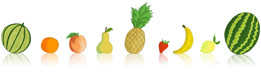 numbers fruits